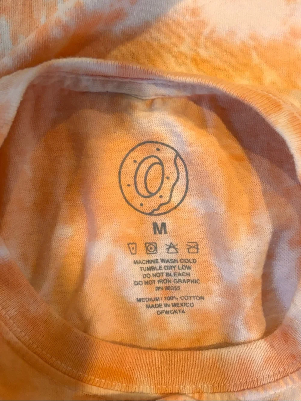 OFWGKTA Kids' Orange Tie-Dye Cat Graphic Short Sleeve Tee